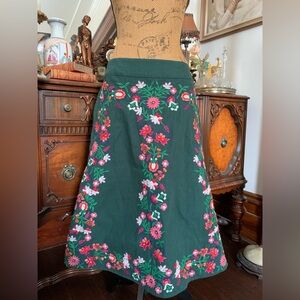 Vintage Austrian-inspired Ukrainian-inspired Boho Hippie Embroidered Skirt